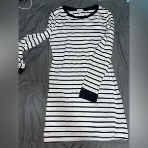 Body con dress, long sleeve, striped